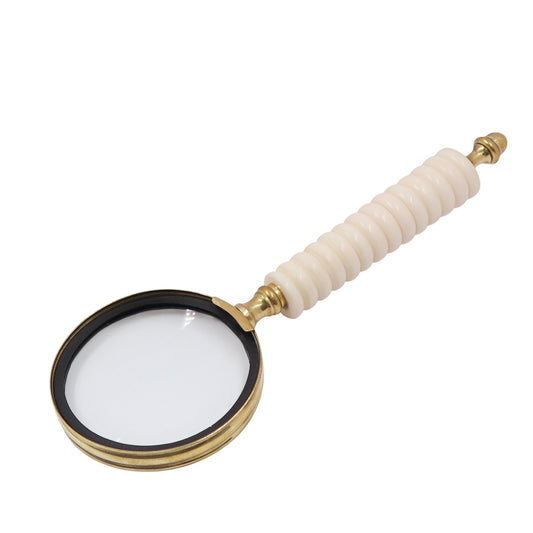 White Handle Large Magnifying Glass