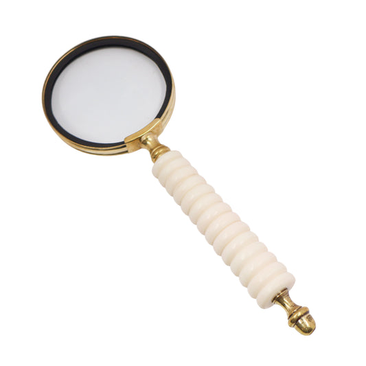 White Handle Large Magnifying Glass