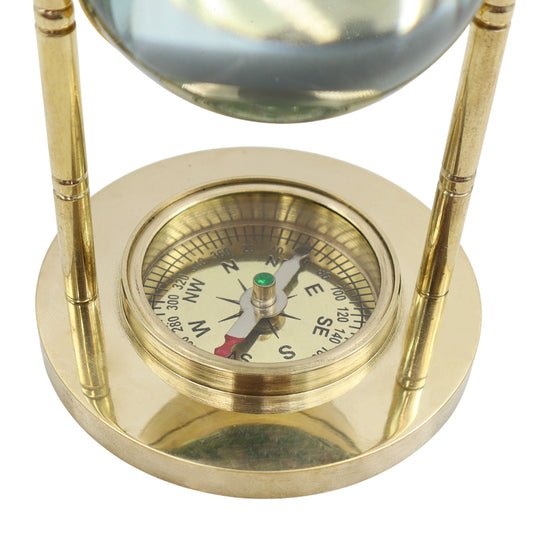 Personalised The Victoria Brass Desk Clock with Compass