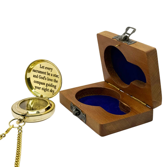Personalised Baptism Push Button Compass