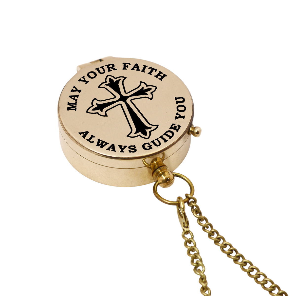 Personalised Baptism Victoria Compass with Wooden Box