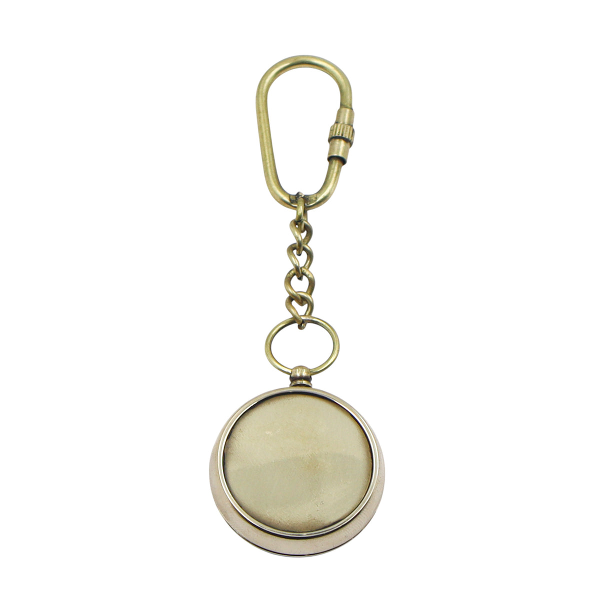 Personalized Brass Compass Keyring