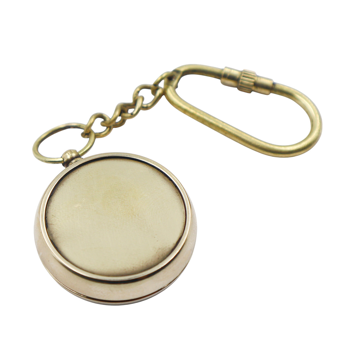 Personalized Brass Compass Keyring