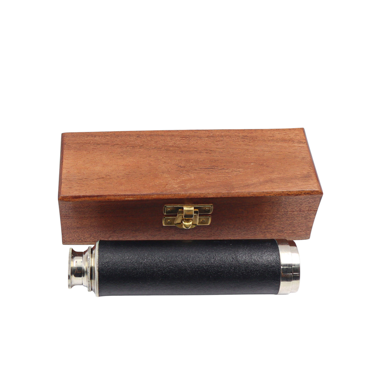 12-Inch Chrome Telescope with Wooden Box