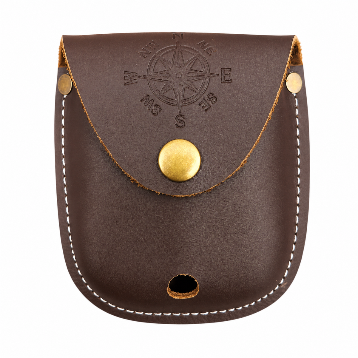 Personalised Bronze Compass with Leather Case