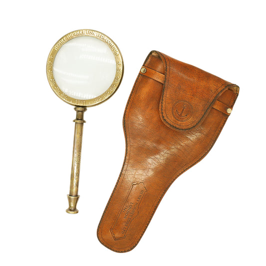25cm Bronze Magnifying Glass with Leather Case