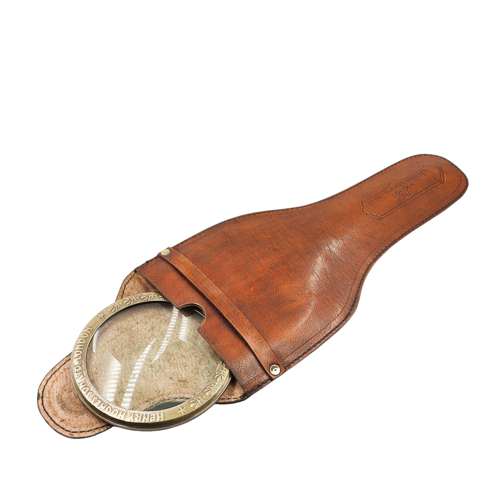 25cm Bronze Magnifying Glass with Leather Case