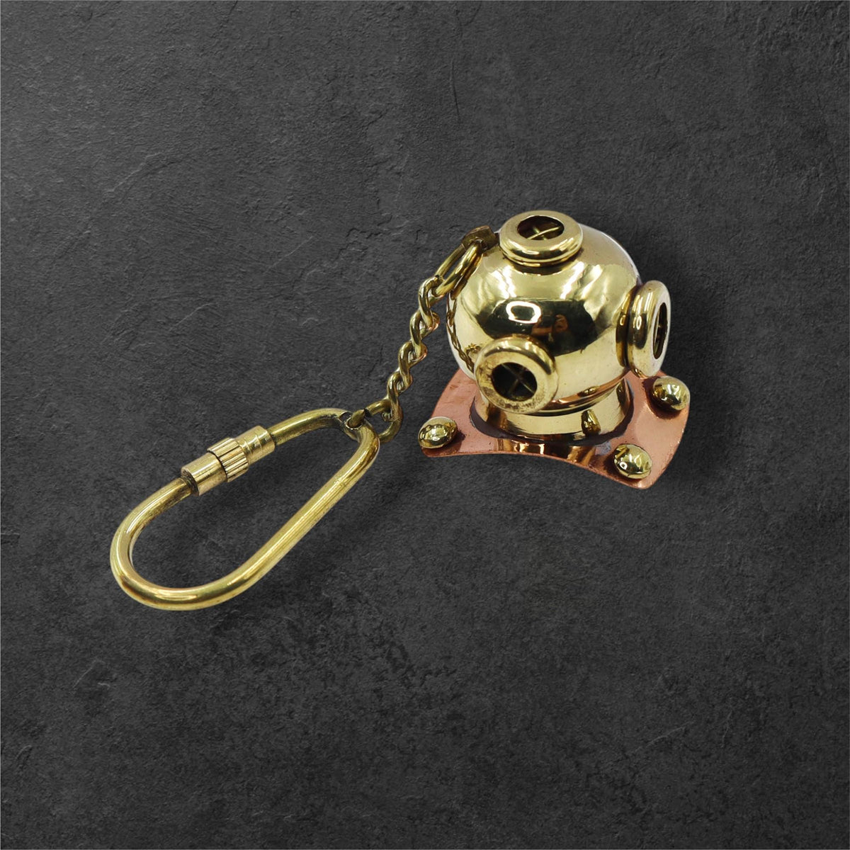 Brass Diving Helmet Keyring