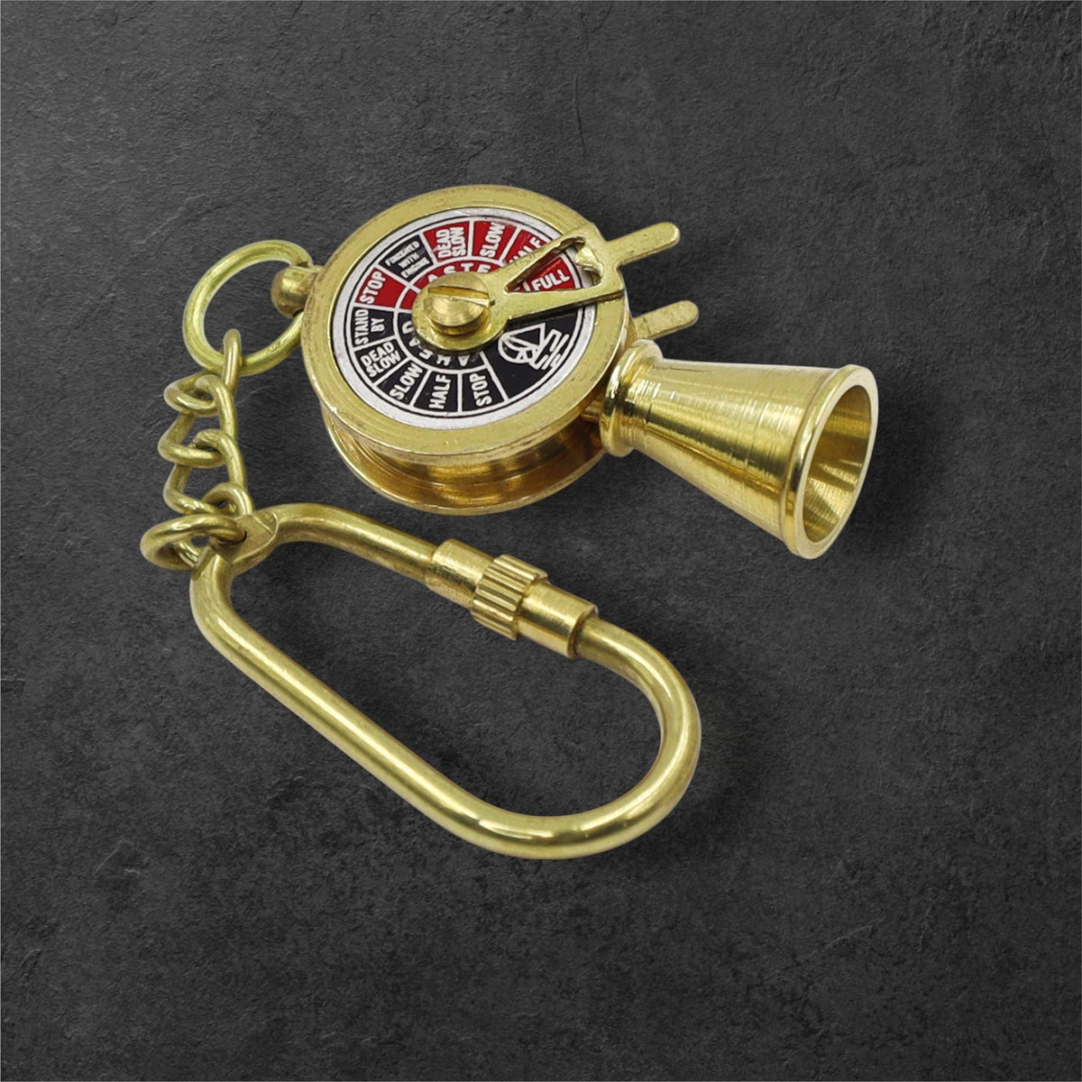 Brass Ship Engine Telegraph Keychain