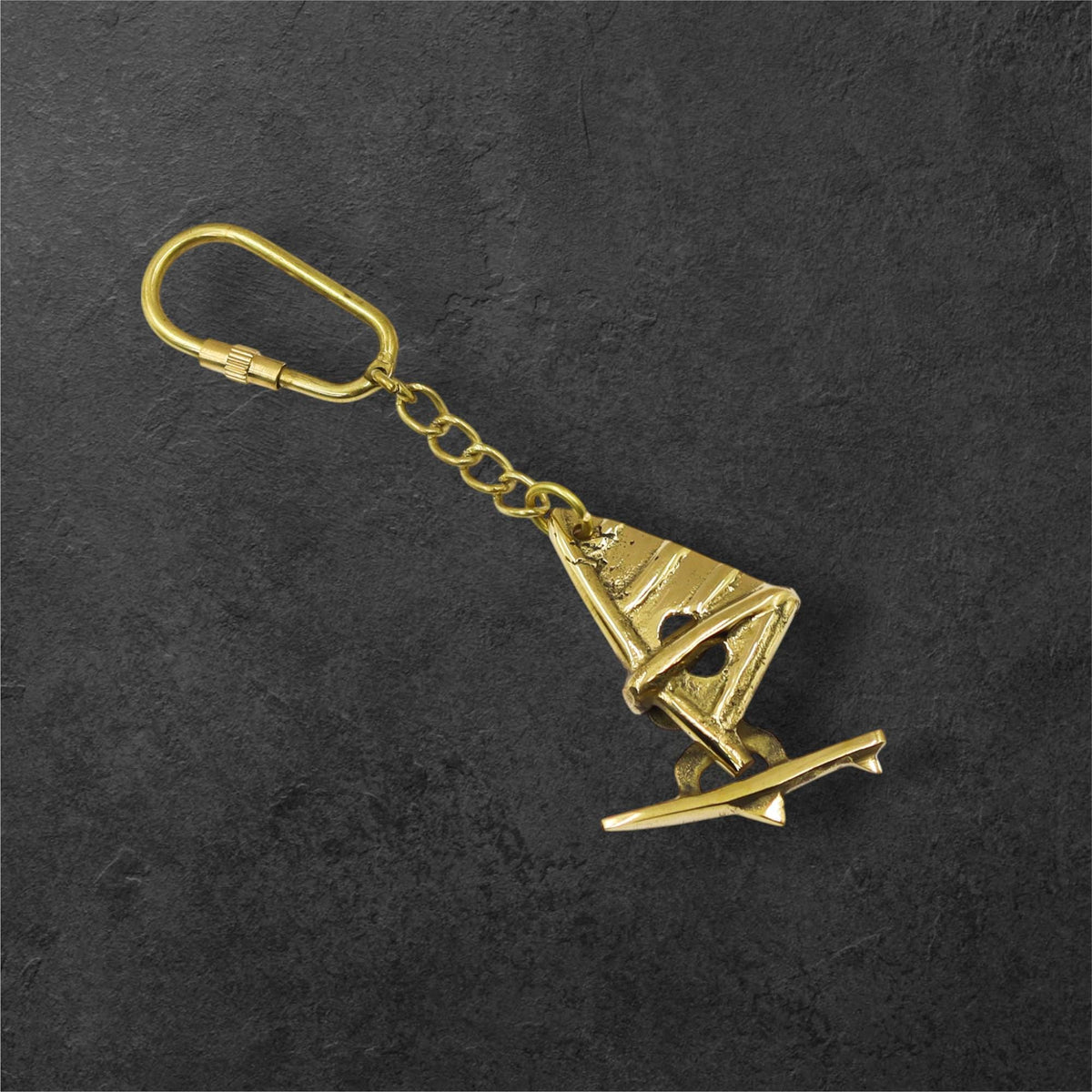 Brass Windsurfing Keyring