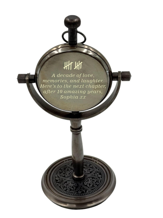 Personalized 10th Tin Anniversary Desk Clock