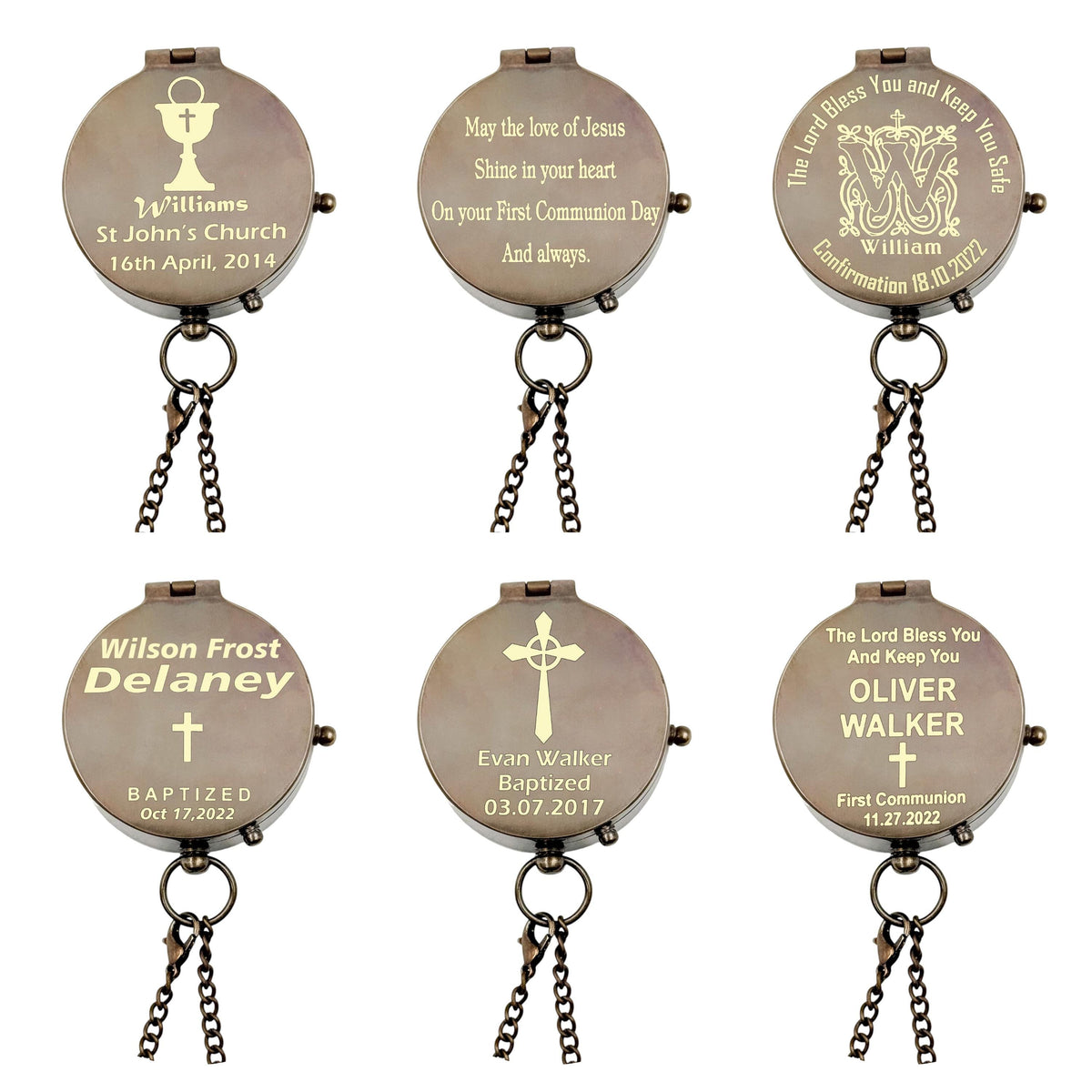 Personalized First Communion, Confirmation, Baptism Compass Gift