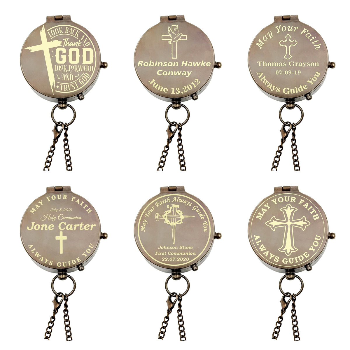 Personalized First Communion, Confirmation, Baptism Compass Gift