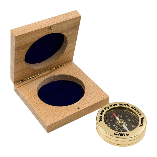 Personalised Brass Collar Compass
