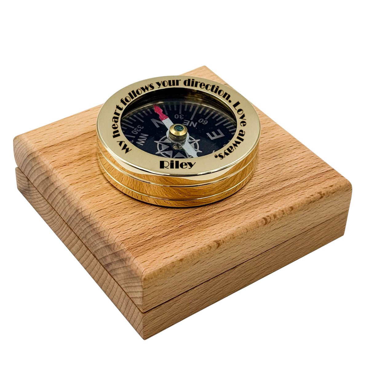 Personalised Brass Collar Compass