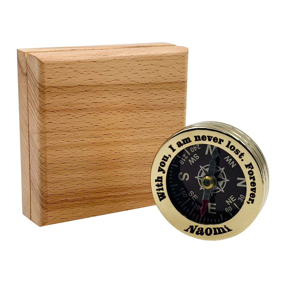 Personalised Brass Collar Compass