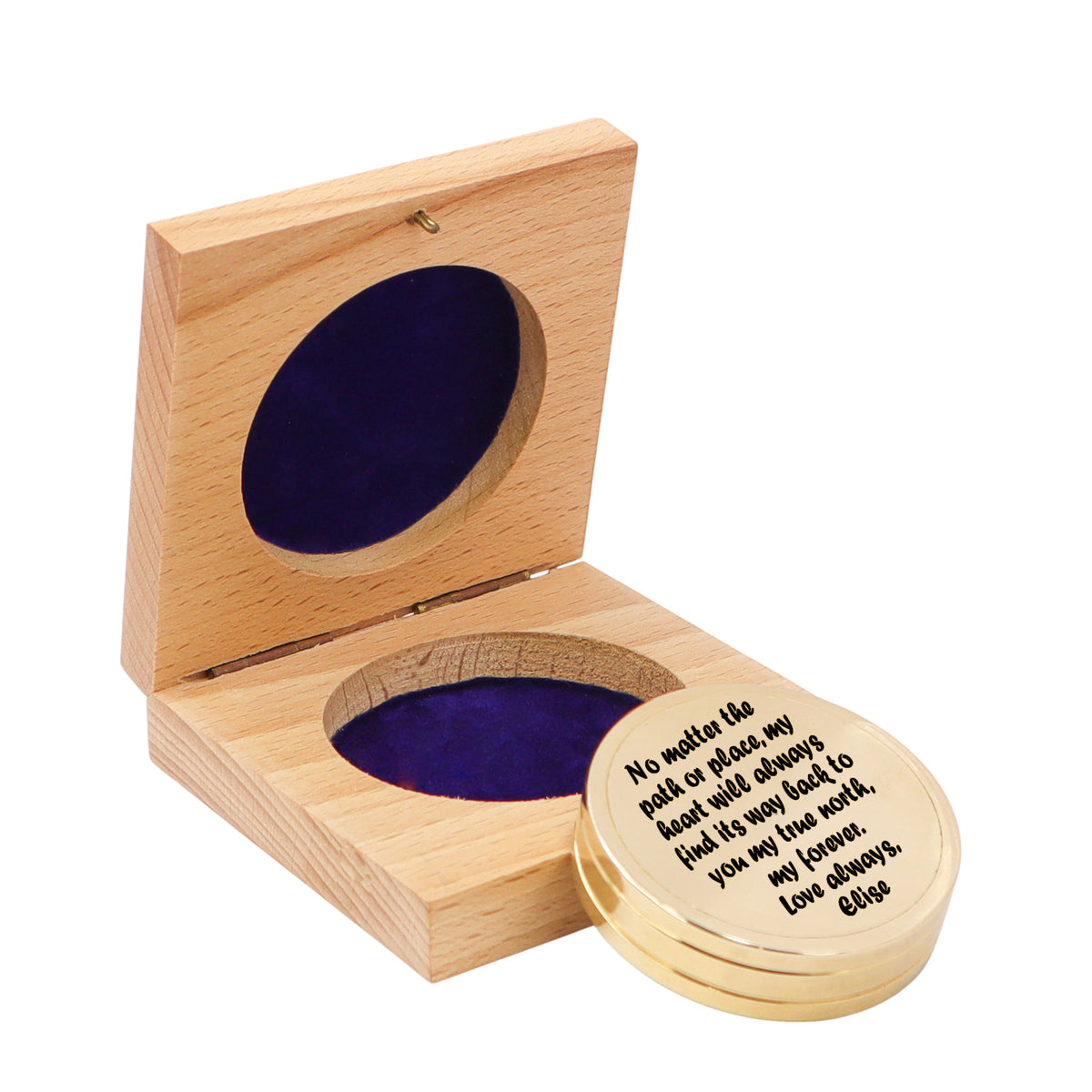 Personalised Brass Collar Compass