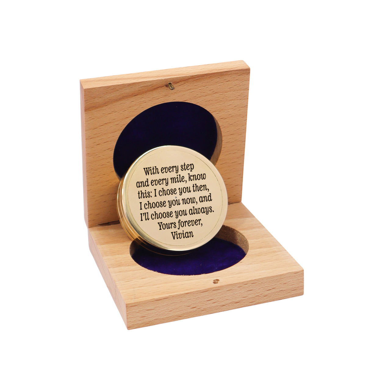 Personalised Brass Collar Compass
