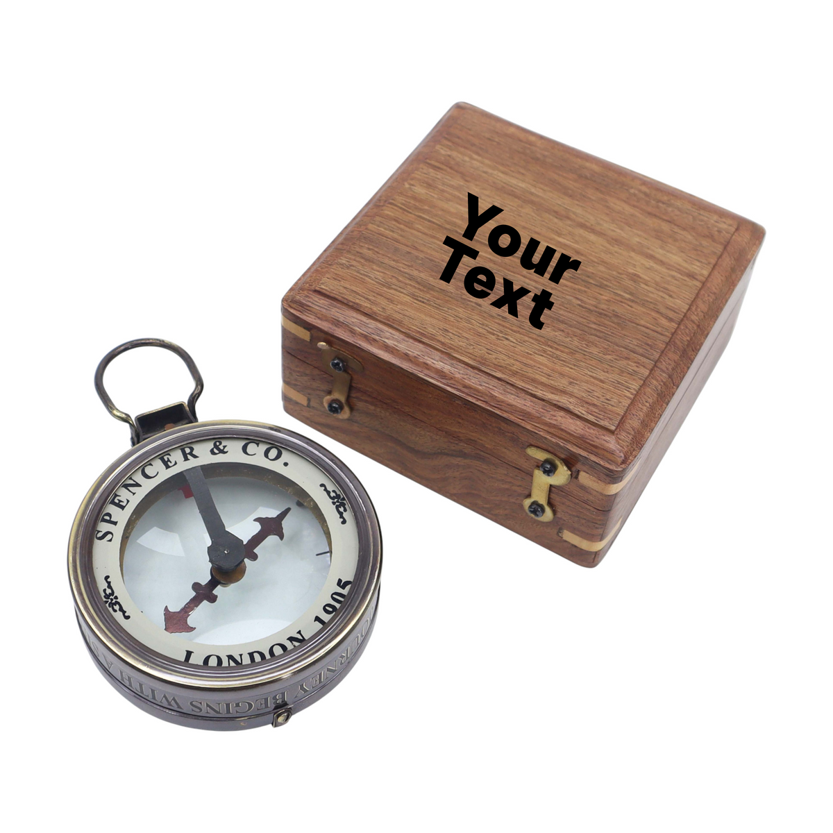 Personalised Gunmetal Map Reader Spencer Compass