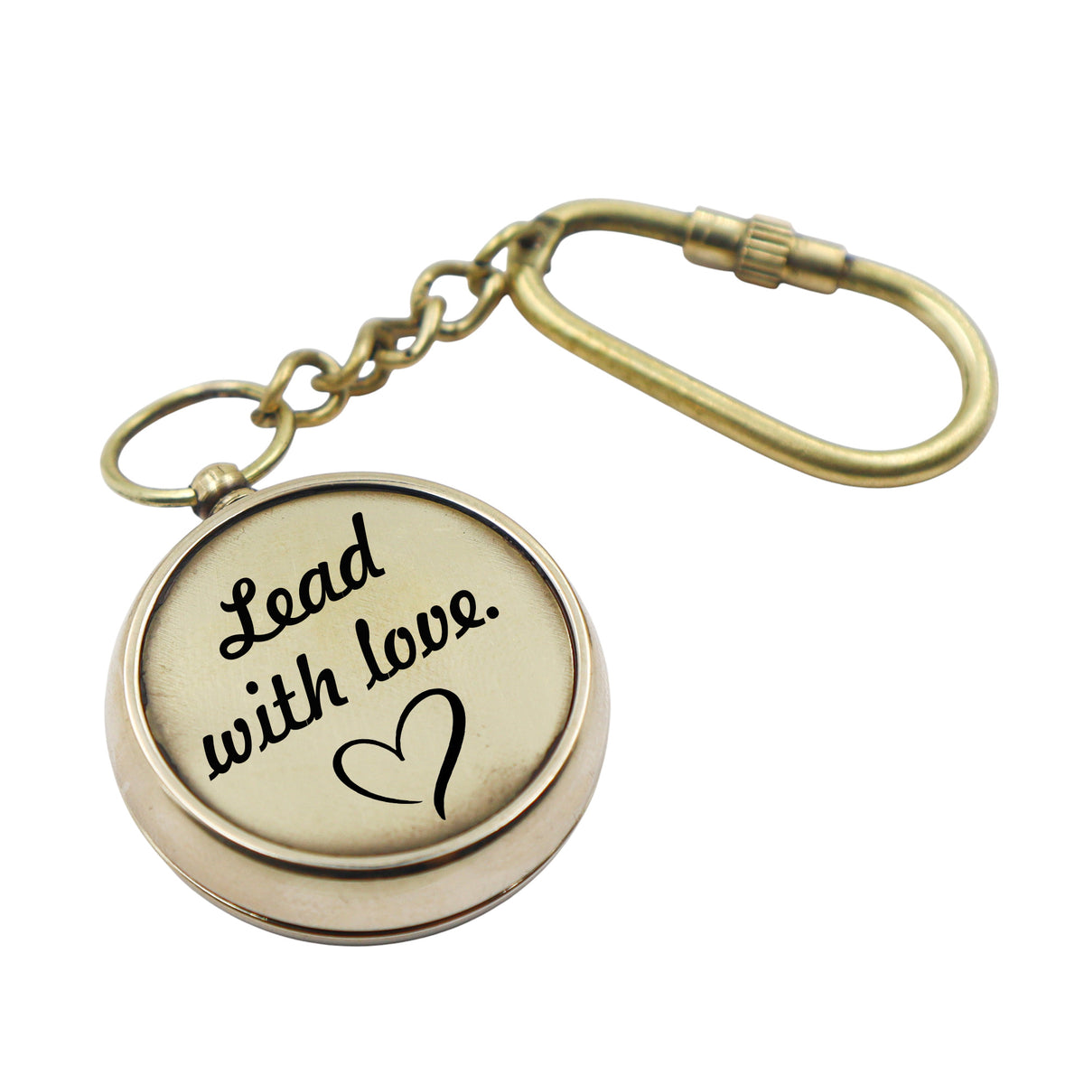 Personalized Brass Compass Keyring
