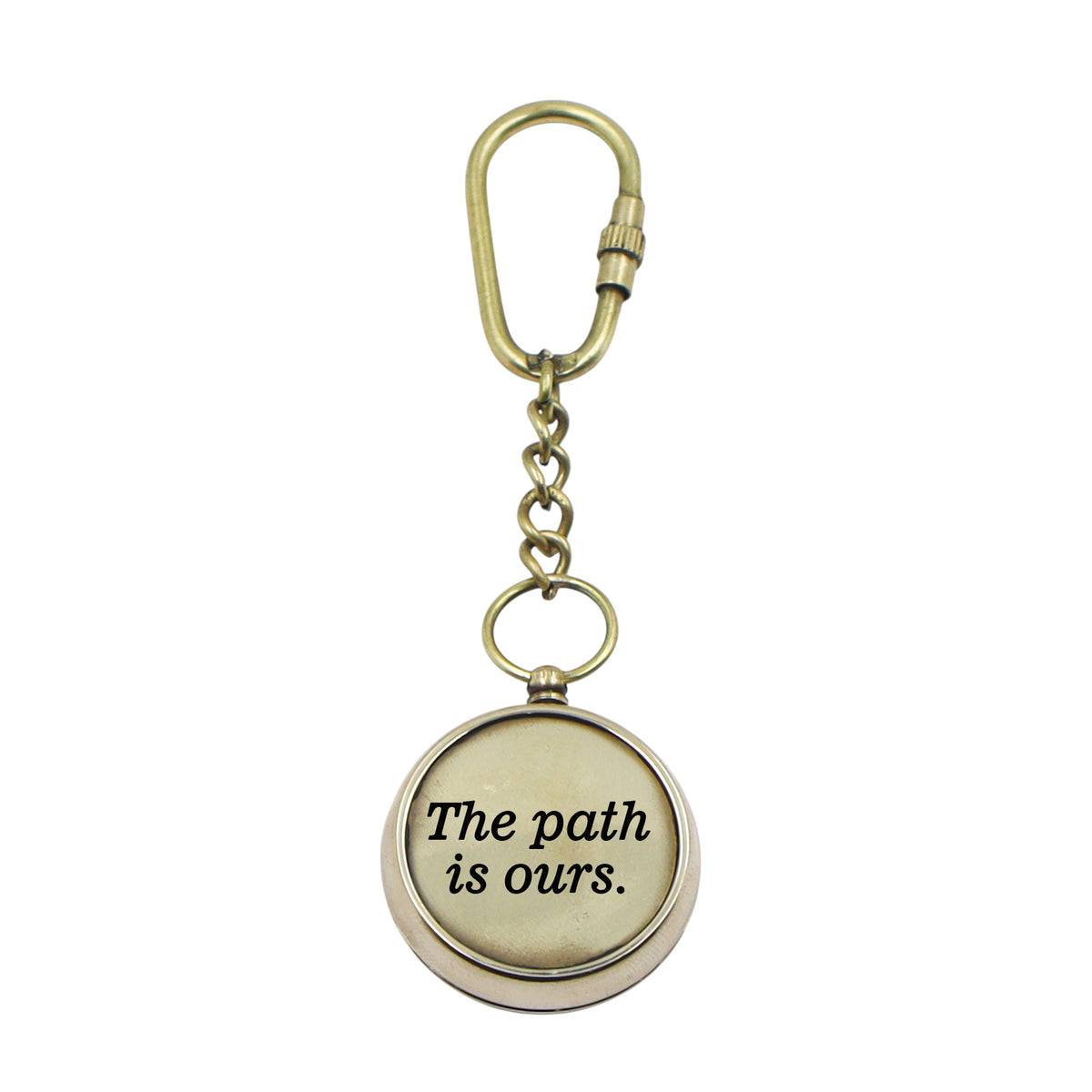 Personalized Brass Compass Keyring