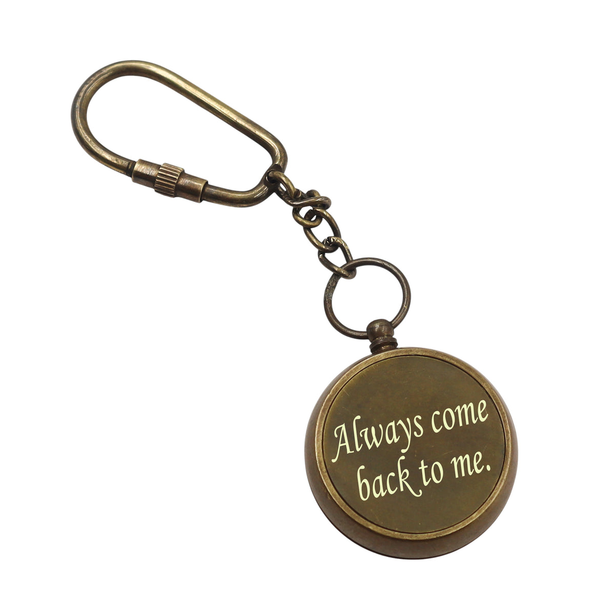 Personalized Bronze Compass Keyring