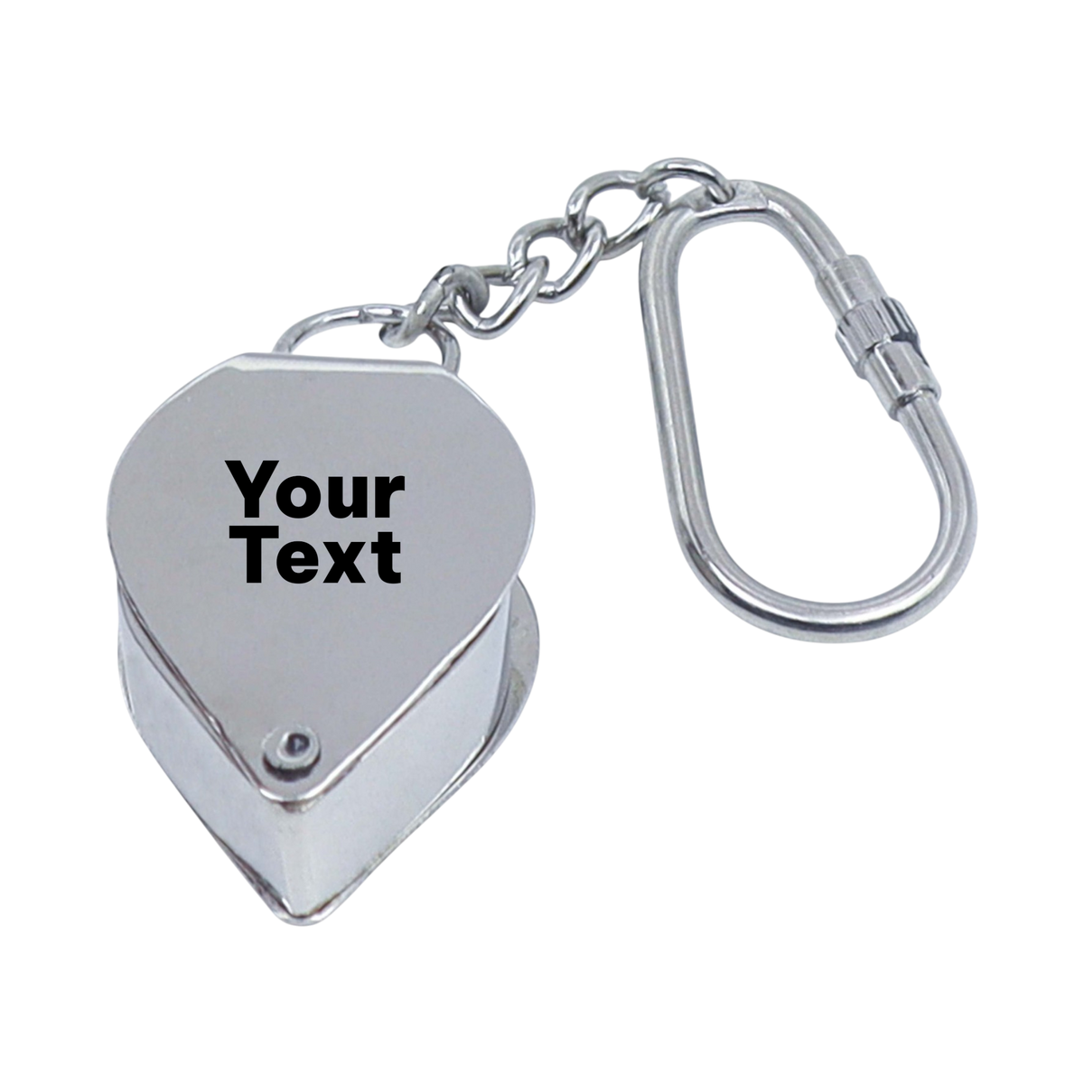 Custom Silver Colour Loupe Keyring