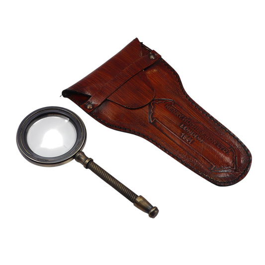 Bronze Magnifier with Leather Case