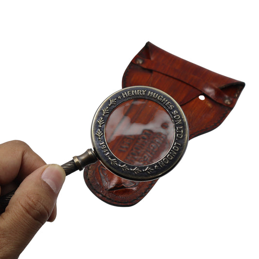 Bronze Magnifier with Leather Case
