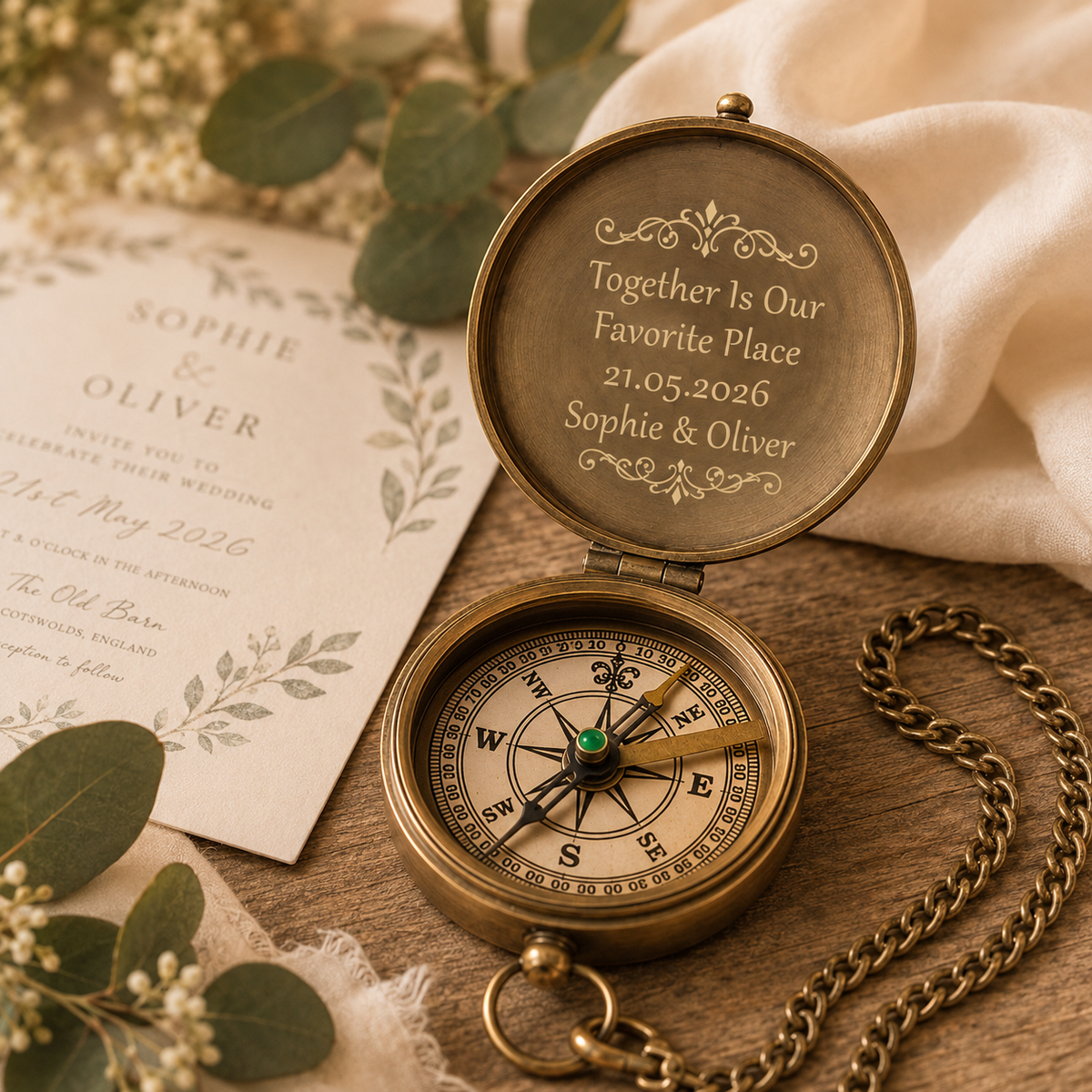 Custom Wedding Compass
