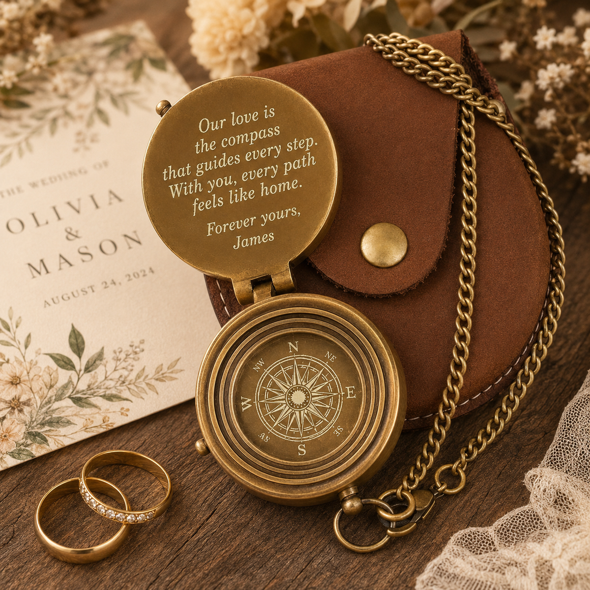 Custom Wedding Compass