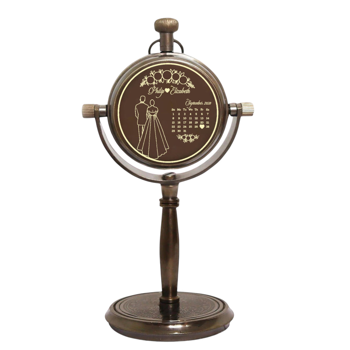 Personalised Bronze Desk Clock