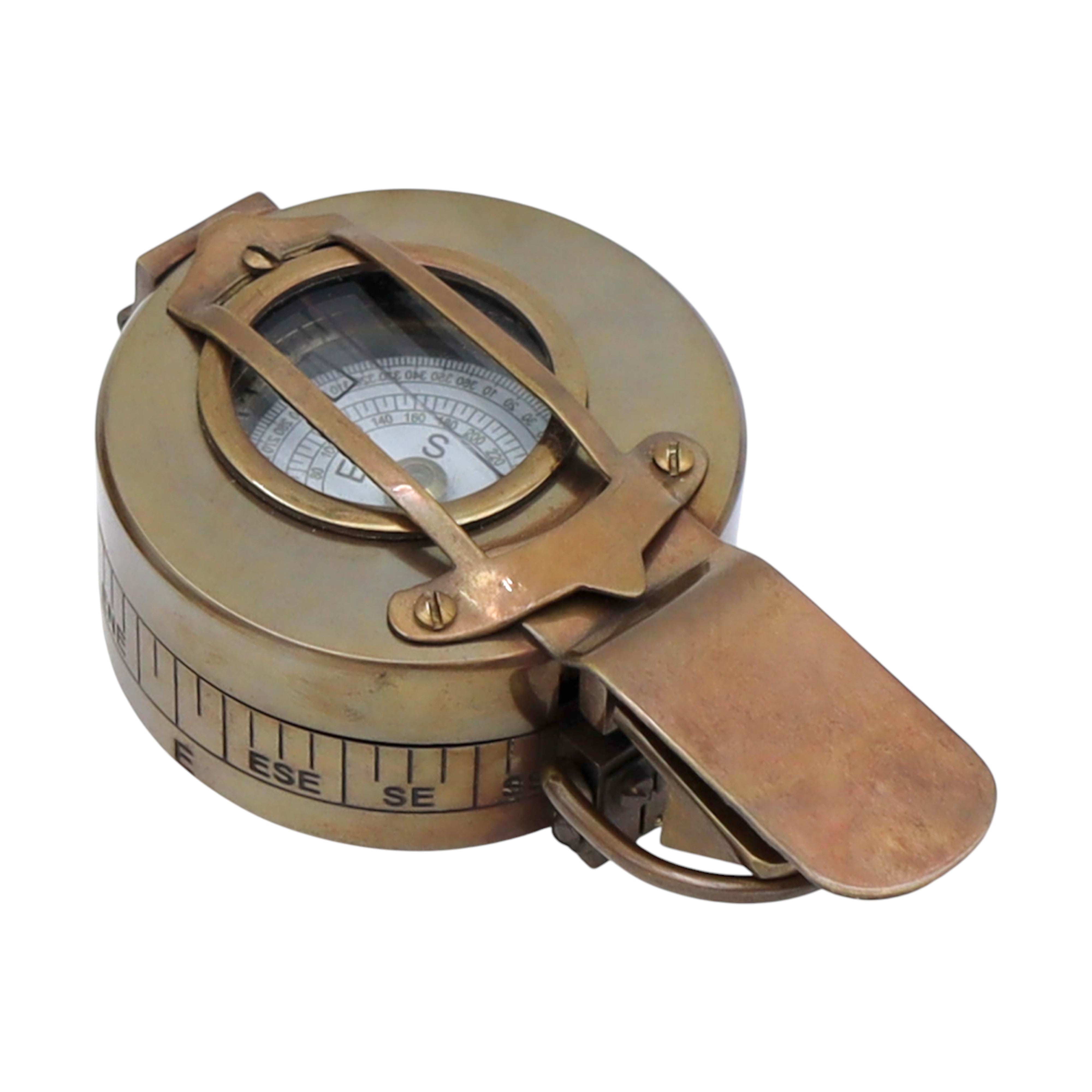 Personalised Bronze Prismatic Marching Compass with Wooden Box