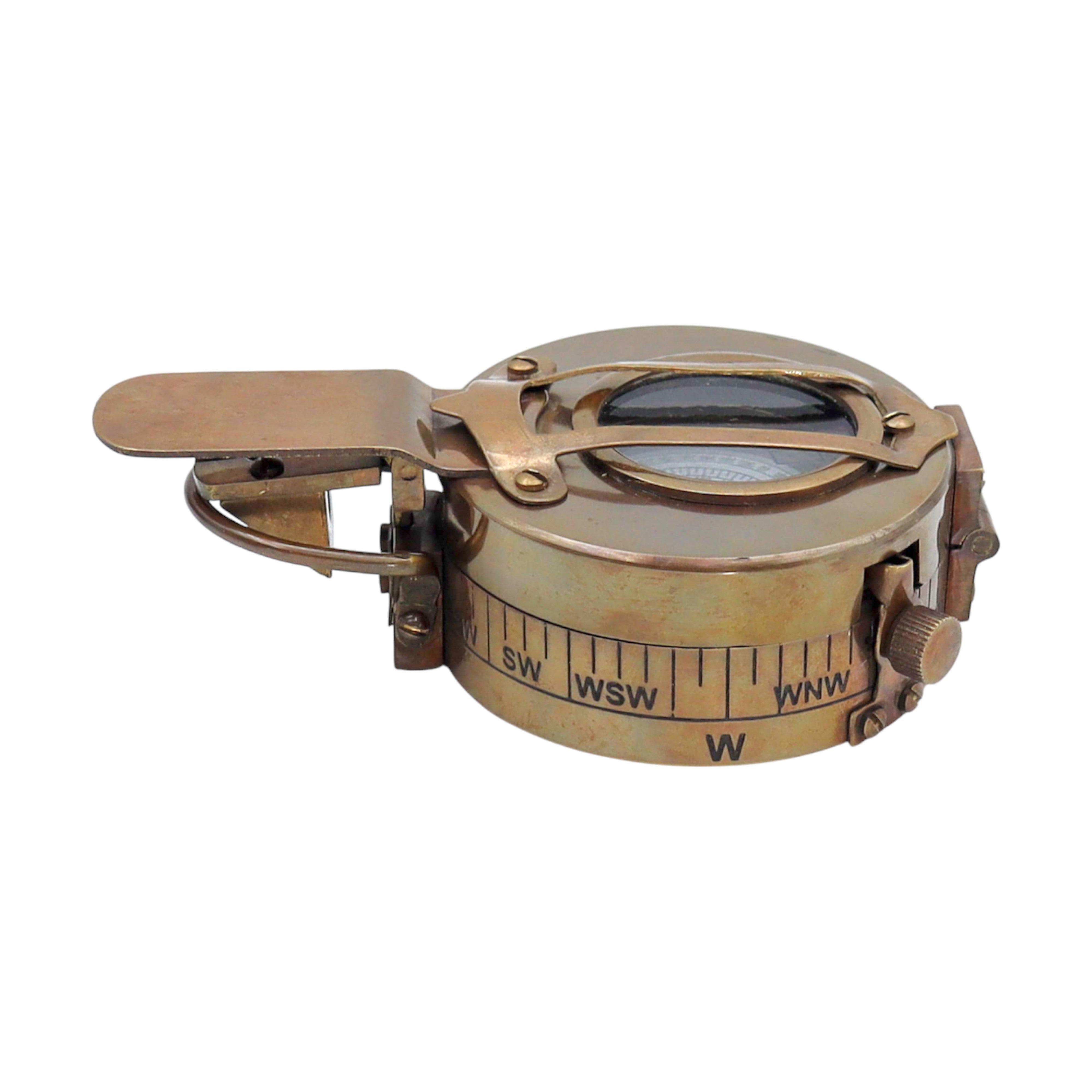 Personalised Bronze Prismatic Marching Compass with Wooden Box