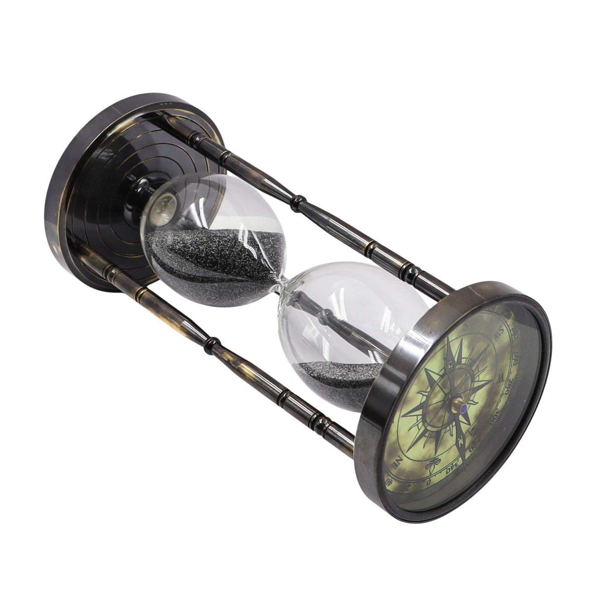 10-Minute Sand Timer with Compass on Both Ends