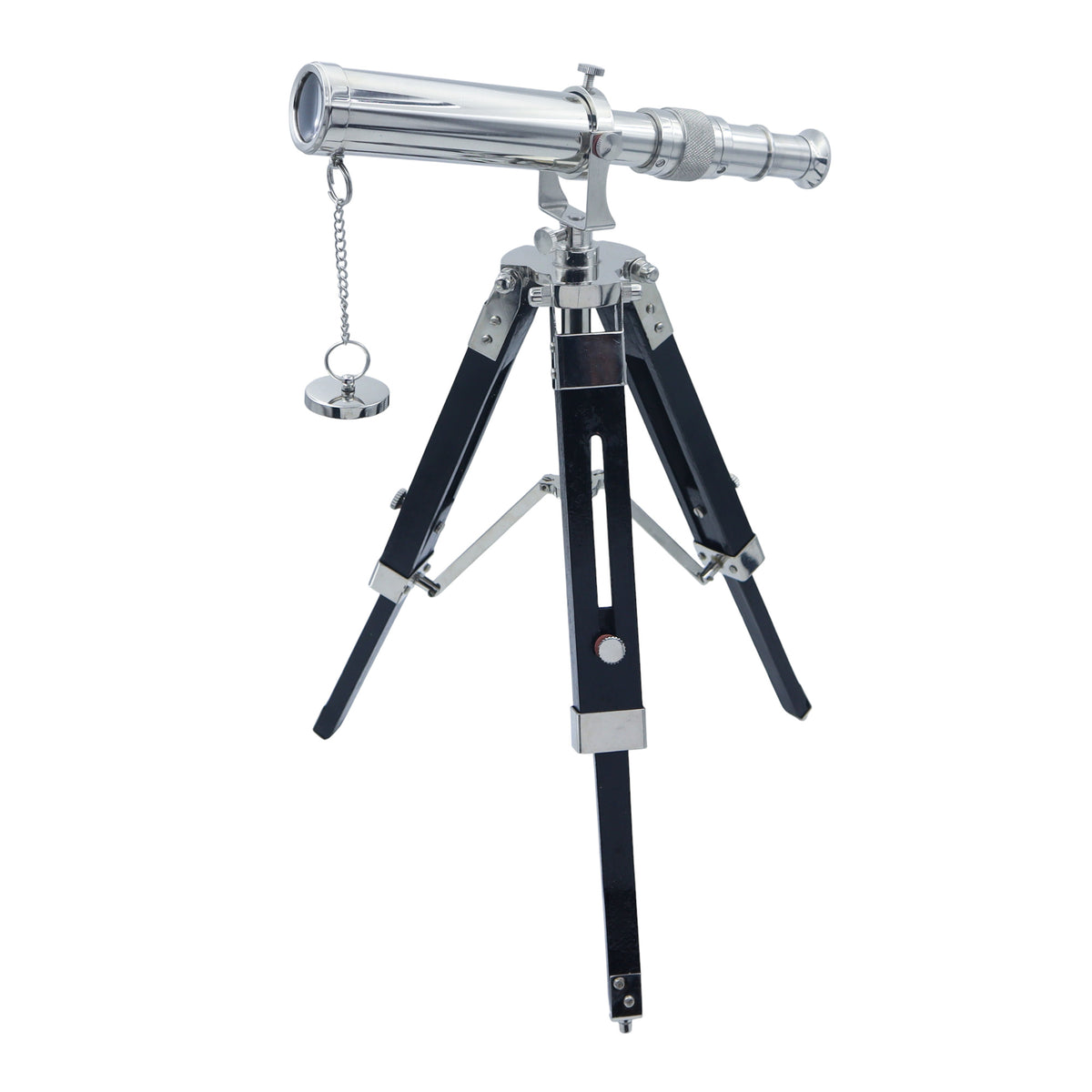 Personalised Chrome Telescope with Black Wooden Tripod