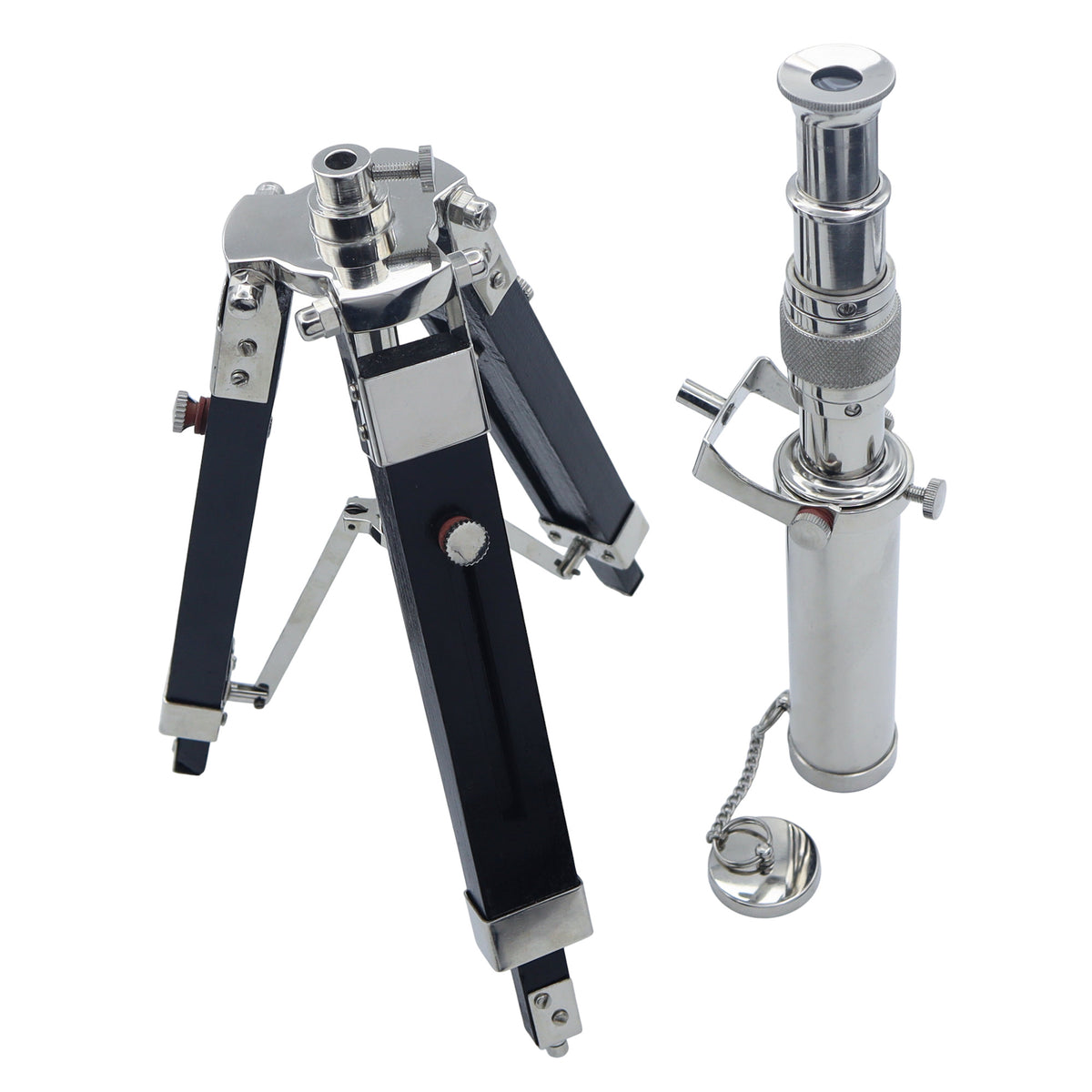 Personalised Chrome Telescope with Black Wooden Tripod