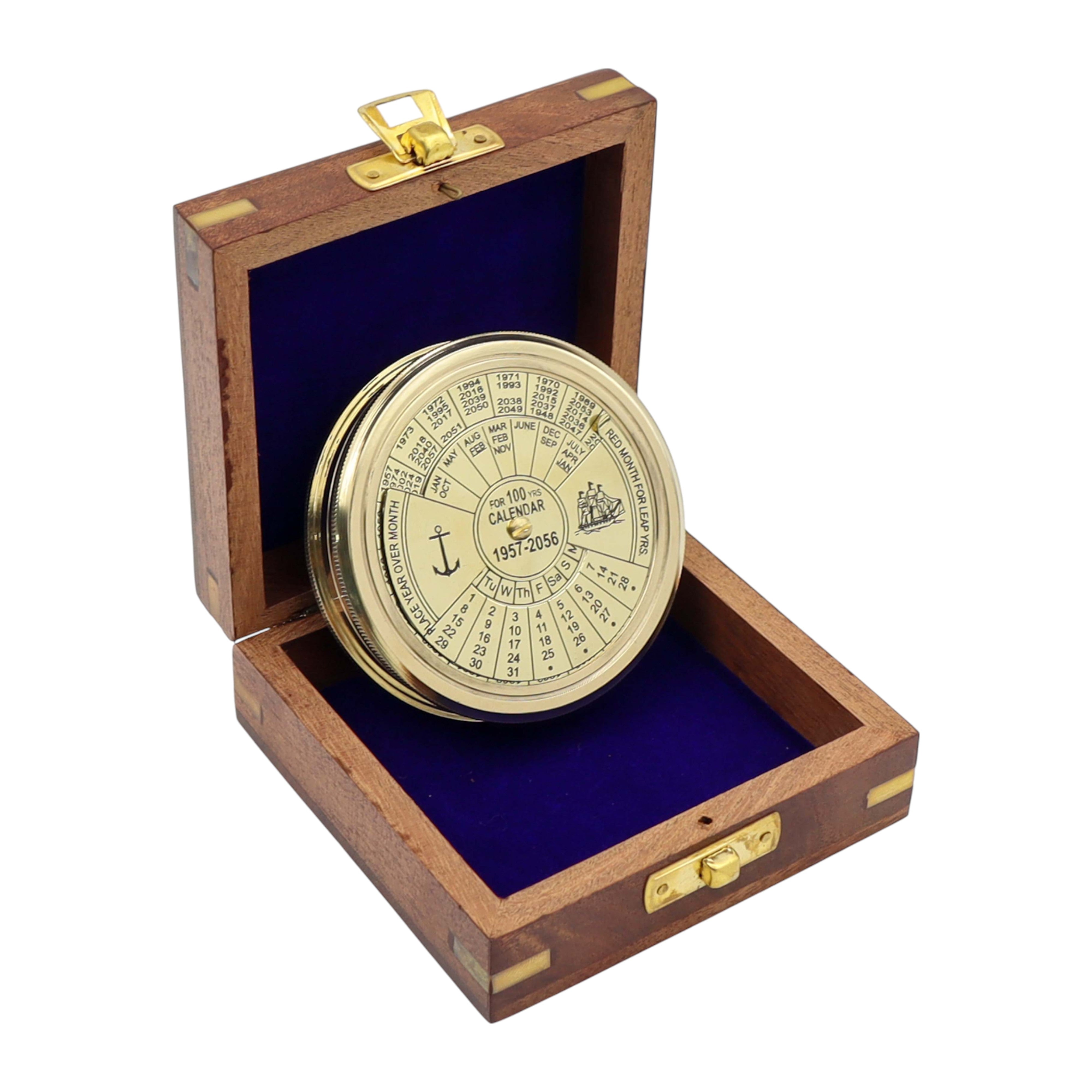 Personalised 100 Year Brass 3-Inch Calendar Compass