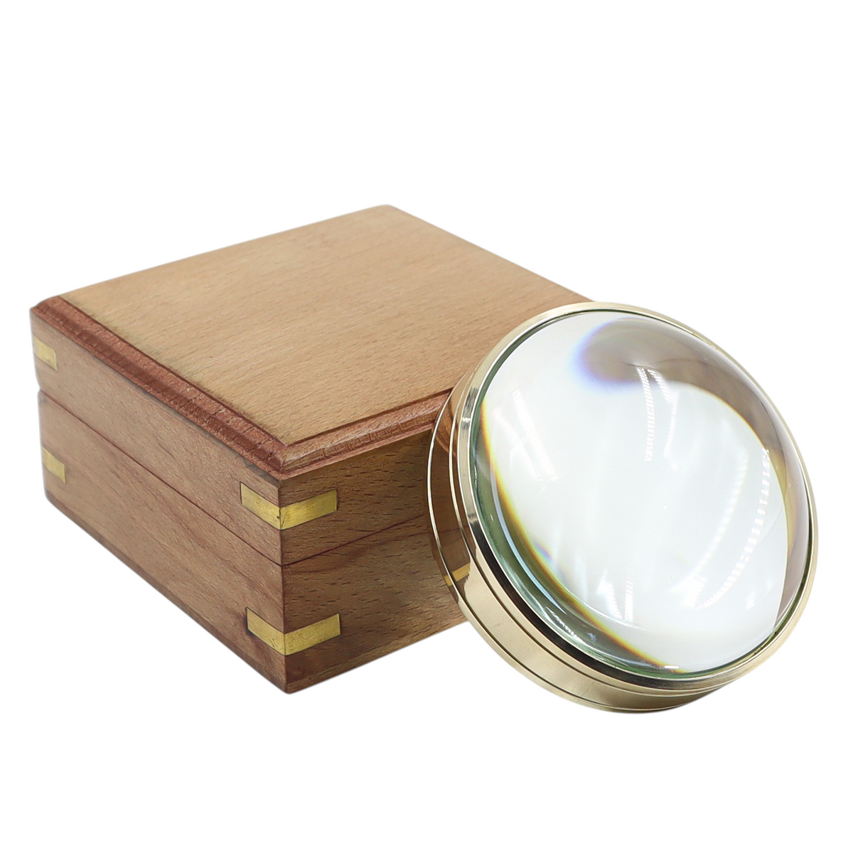 Paperweight Magnifying Glass with Wooden Box