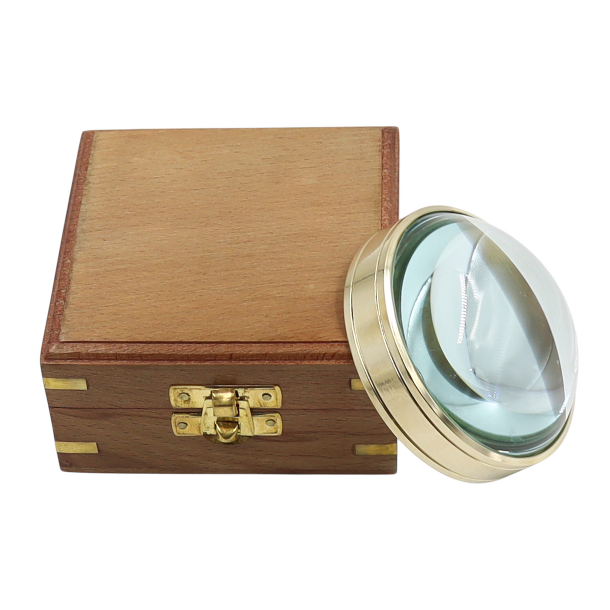 Paperweight Magnifying Glass with Wooden Box