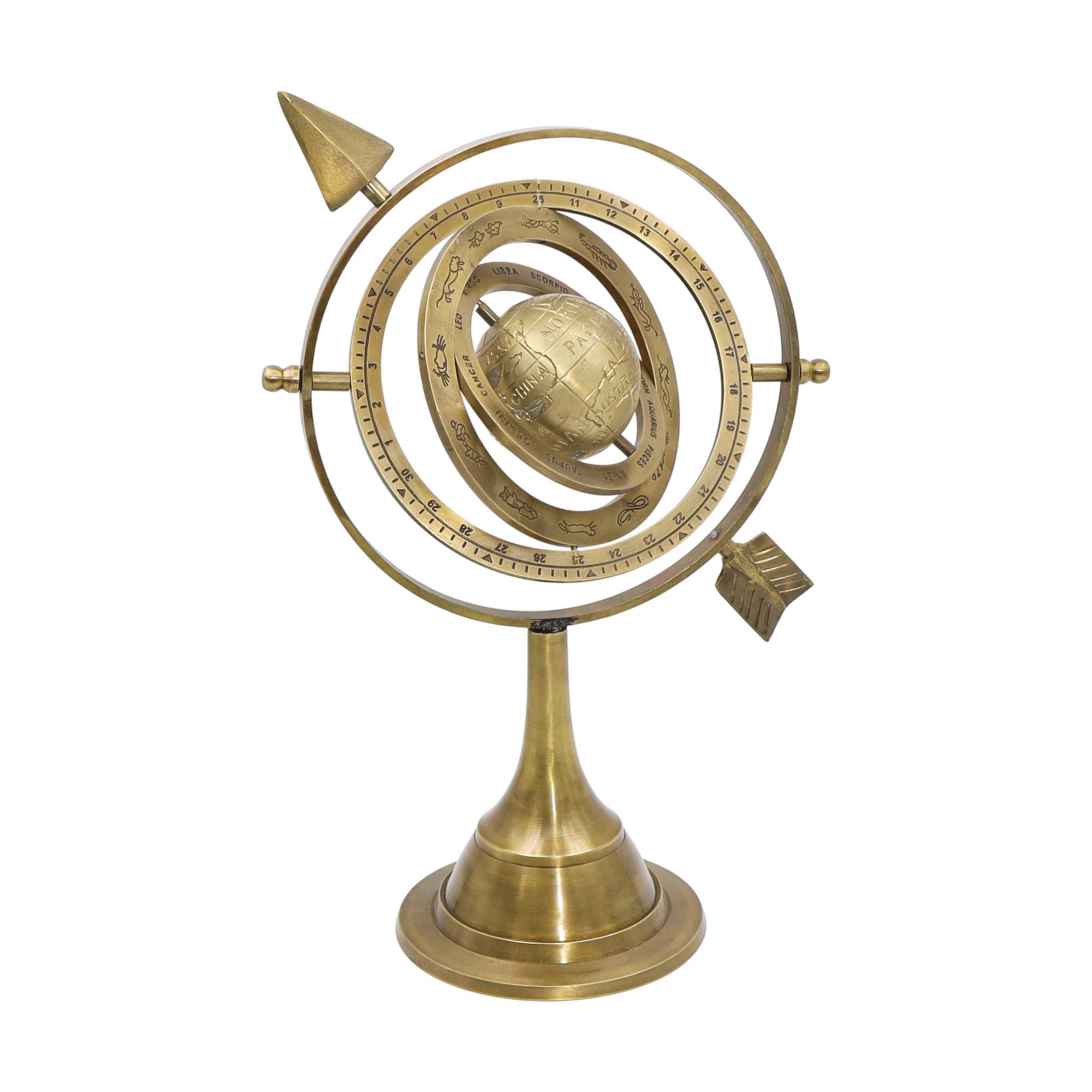 Personalised 10-inch Bronze Armillary Sphere With Arrow