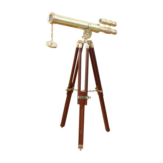 Custom 23-Inch Brass Double Barrel Telescope Tripod