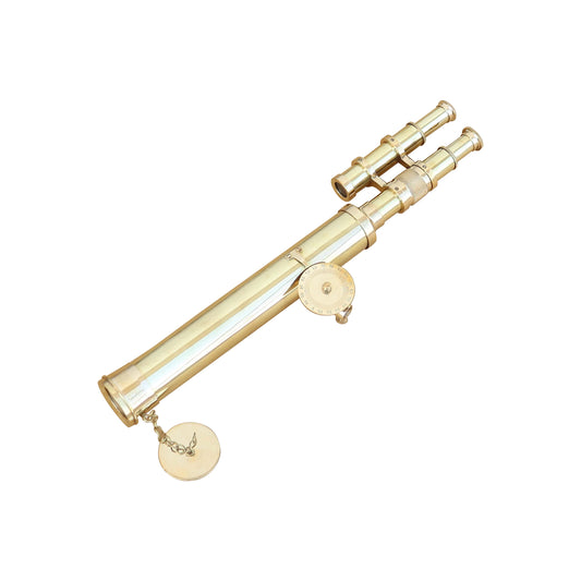 Custom 23-Inch Brass Double Barrel Telescope Tripod
