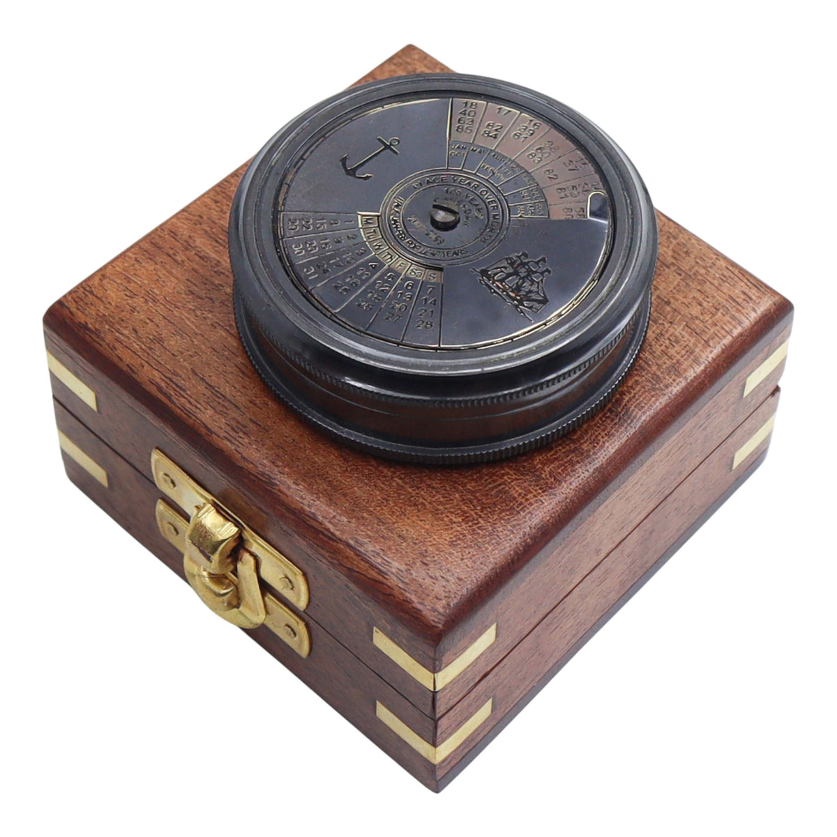 Personalised 100 Year Gunmetal Calendar Compass