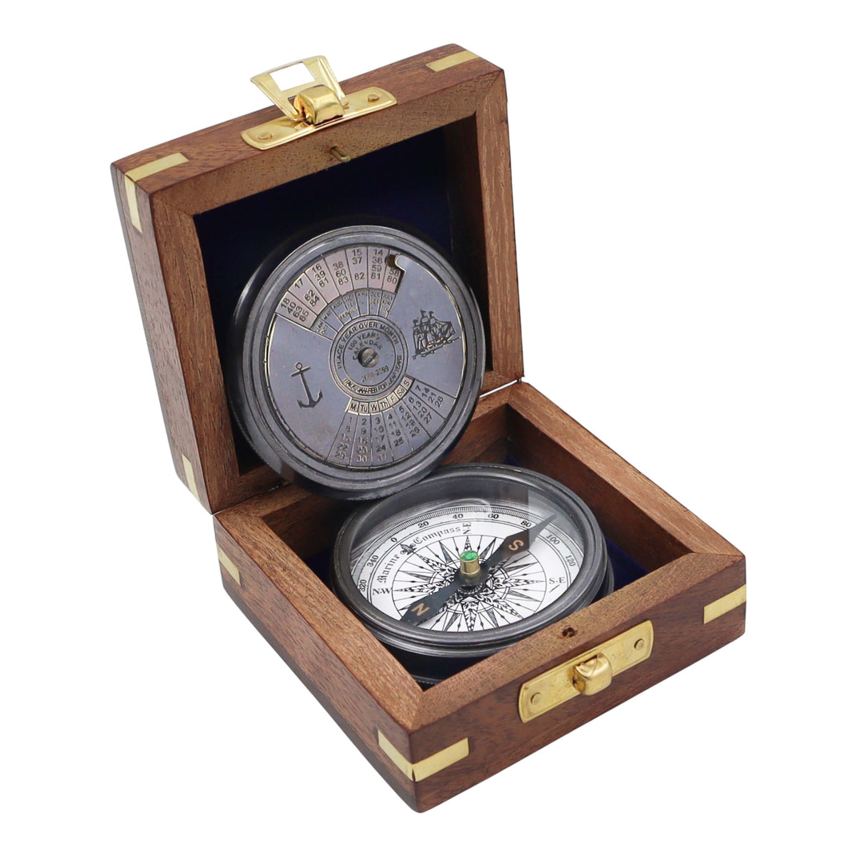 Personalised 100 Year Gunmetal Calendar Compass