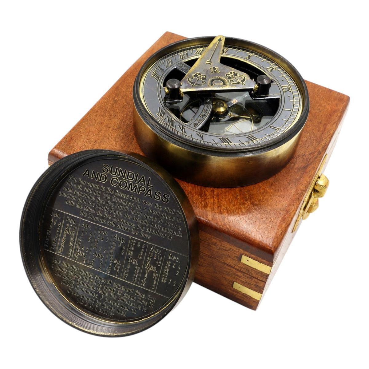 Personalised Gunmetal Signature Sundial Compass