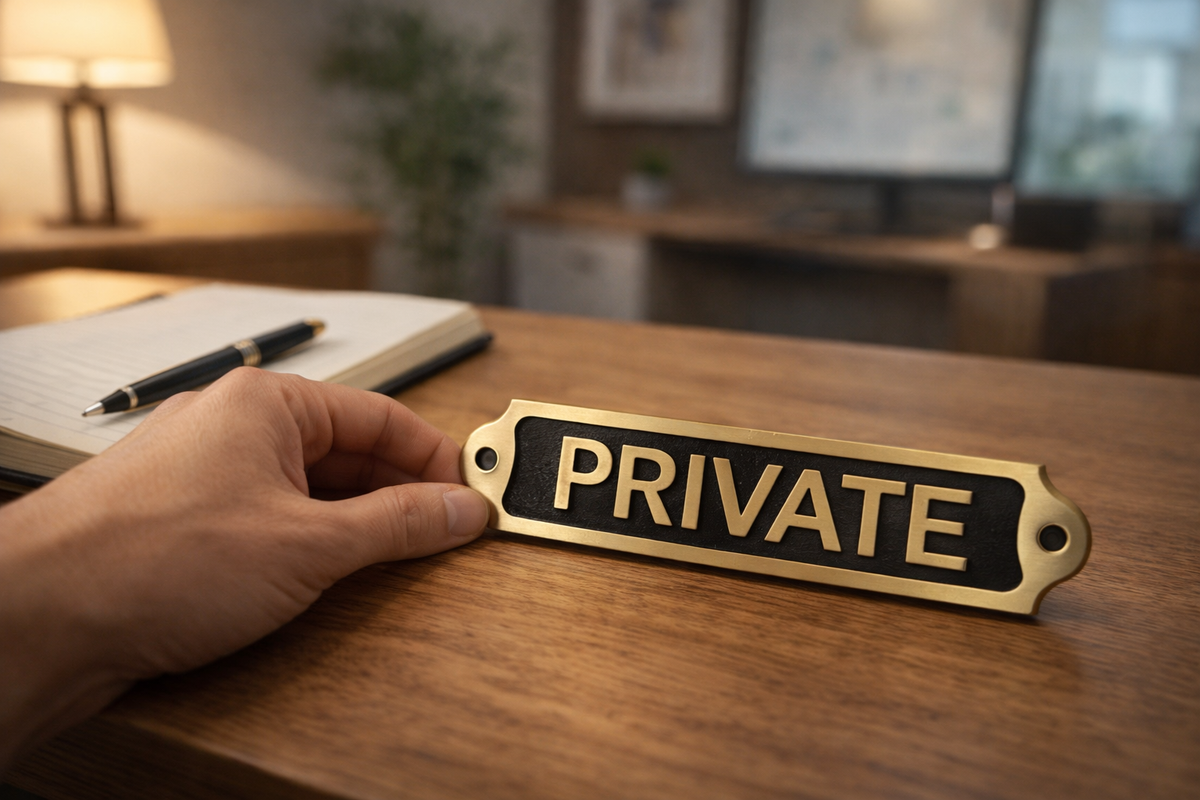 Private Brass Door Plaque