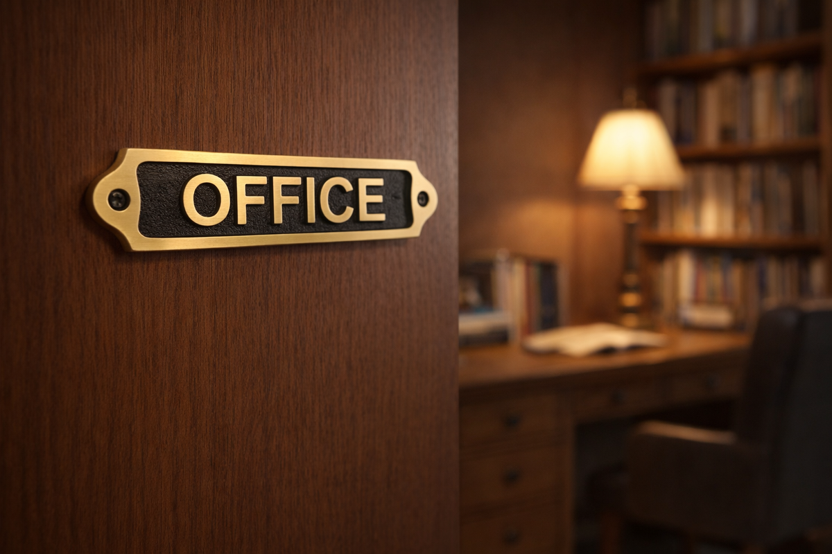 Personalised Office Brass Plaque