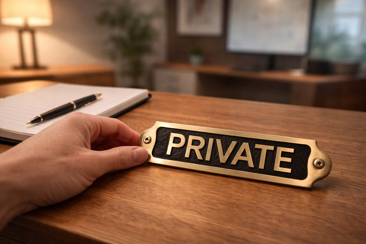 Private Brass Door Plaque