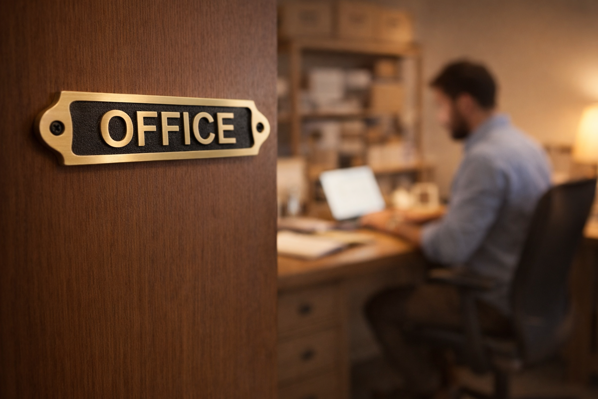 Personalised Office Brass Plaque